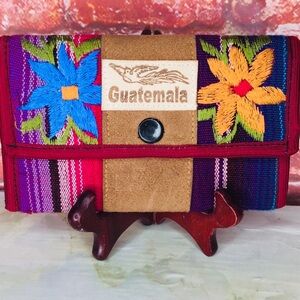 Guatemala Colorful Floral Embroidered Boho Wristlet Wallet